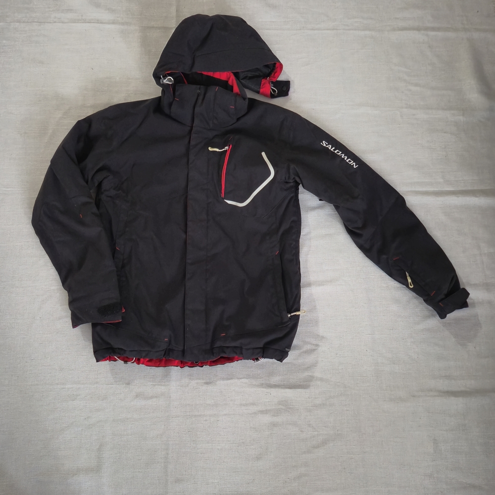 Salomon ClimaPro Gorpcore Ski Jacket Waterproof Black Red Men's Small